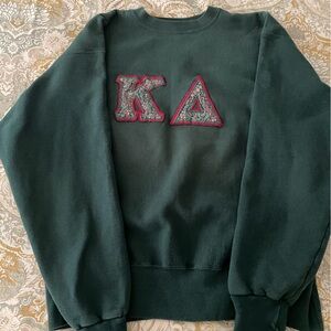 Kappa Delta Vintage Green Sweatshirt with Greek Letters